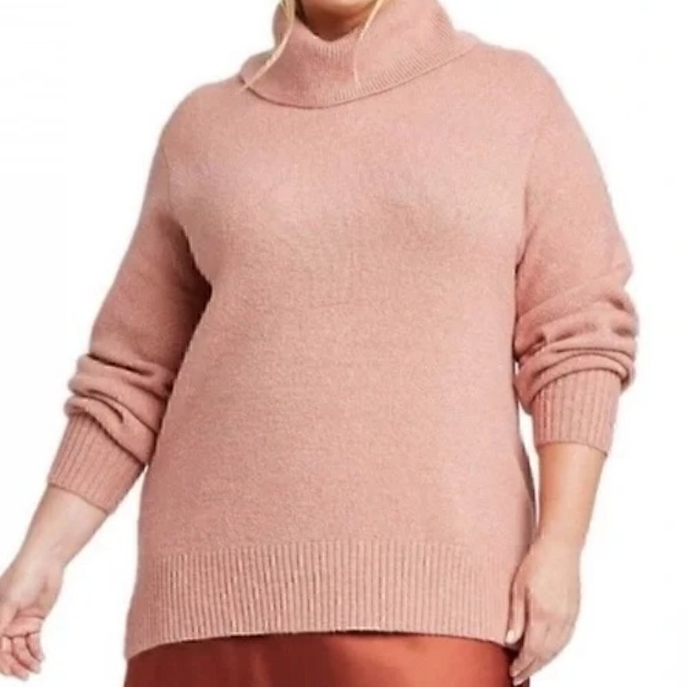 Ava & Viv Blush Pink Cowl Neck Sweater Size 3X